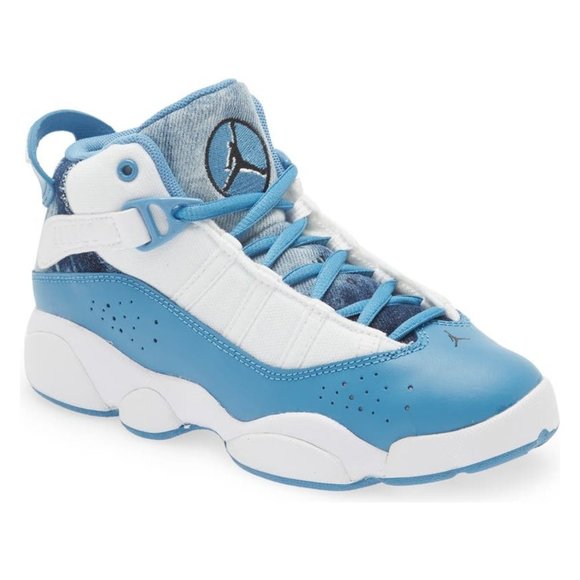 Nike Jordan 6 Rings High Top Sneaker in White/Dutch Blue - Picture 1 of 11